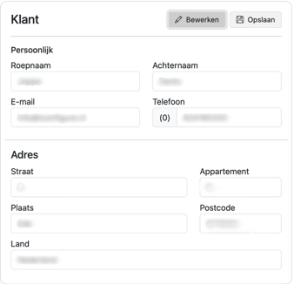 Customer section with Edit button