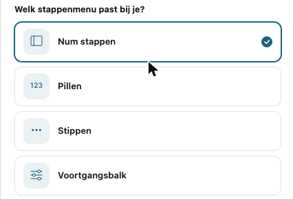 Step menu style options
