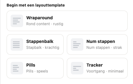 The five layout templates